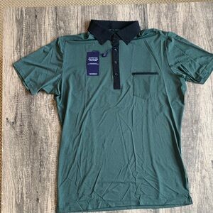 “The Pershing” Heathered Army Green Short-Sleeve Tech Polo